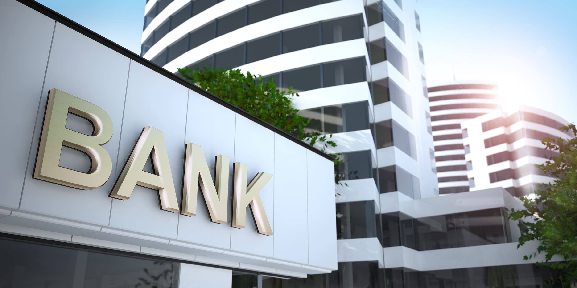 BANK felirat 3D grafikán